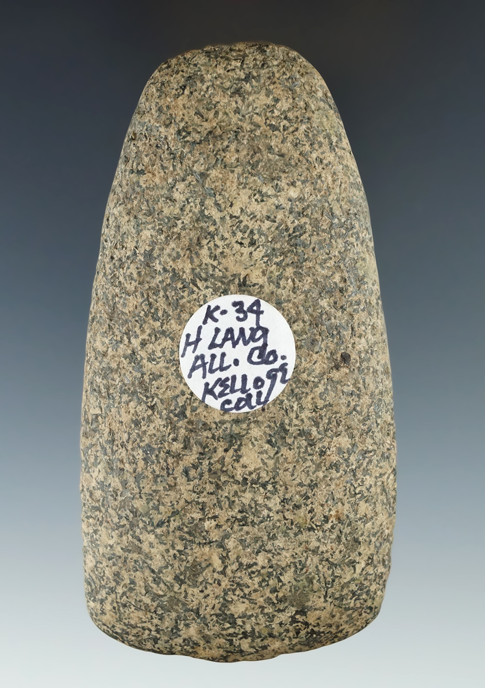 4 3/16" Well styled,nicely patinated and good polish on this Granite Celt found in Allegheny Co., NY