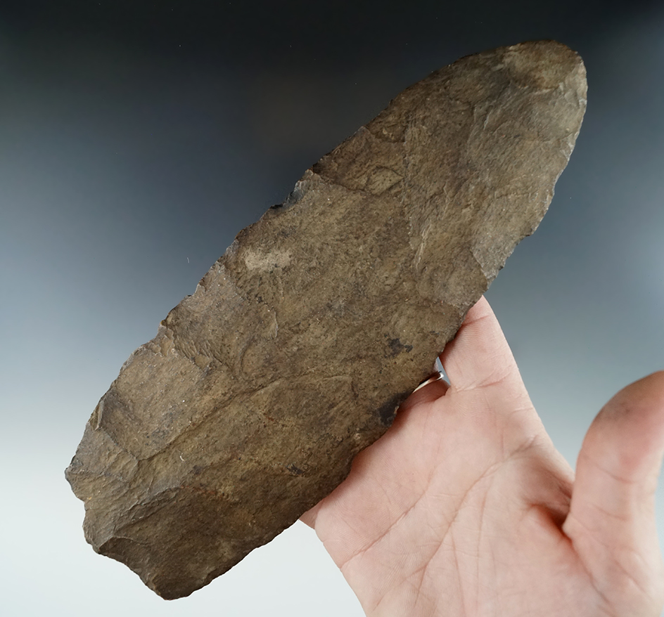 Large! 8 1/16" Archaic Knife made from Rhyolite found near Cuba, Allegheny County New York.