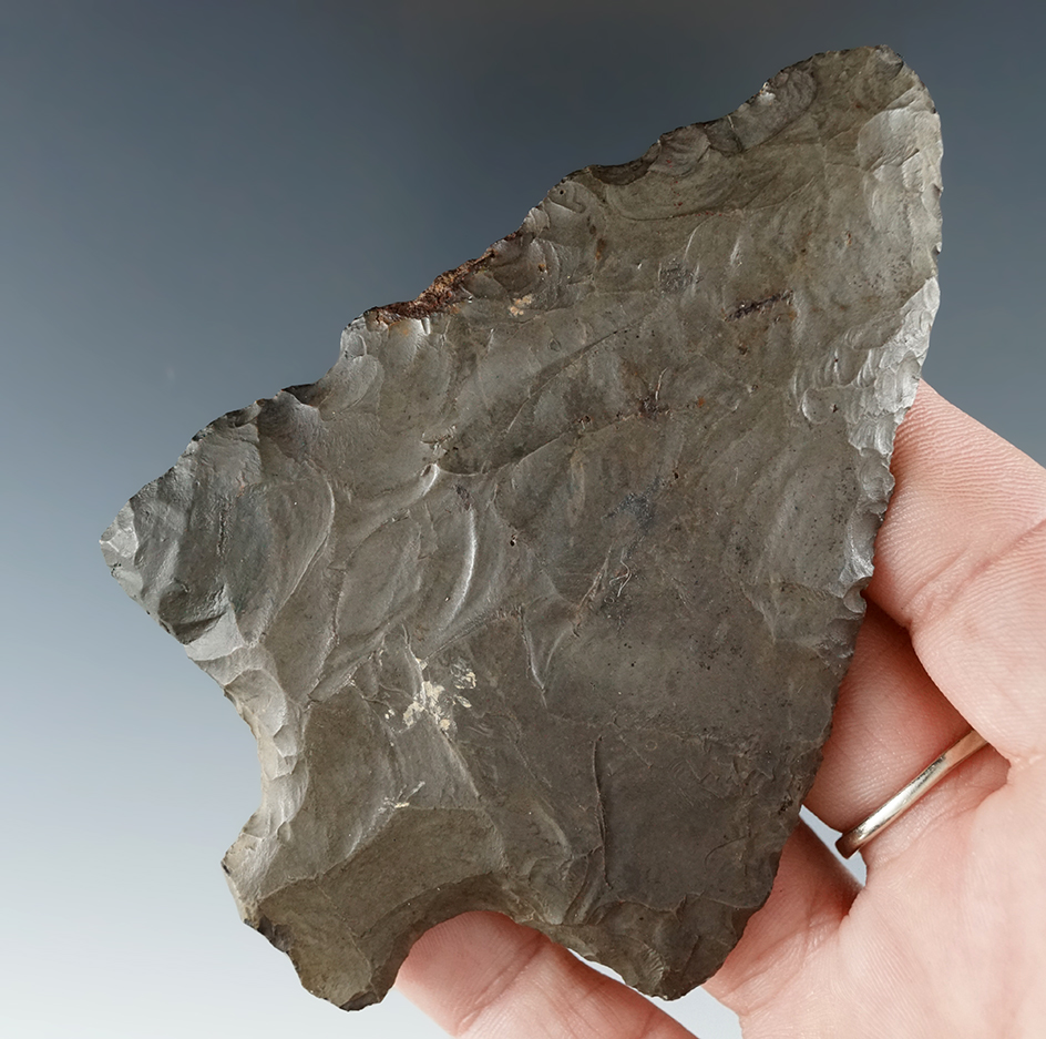 3 15/16" Tall by 2 11/16" wide Lehigh made from Jasper with restoration to one ear - New York.