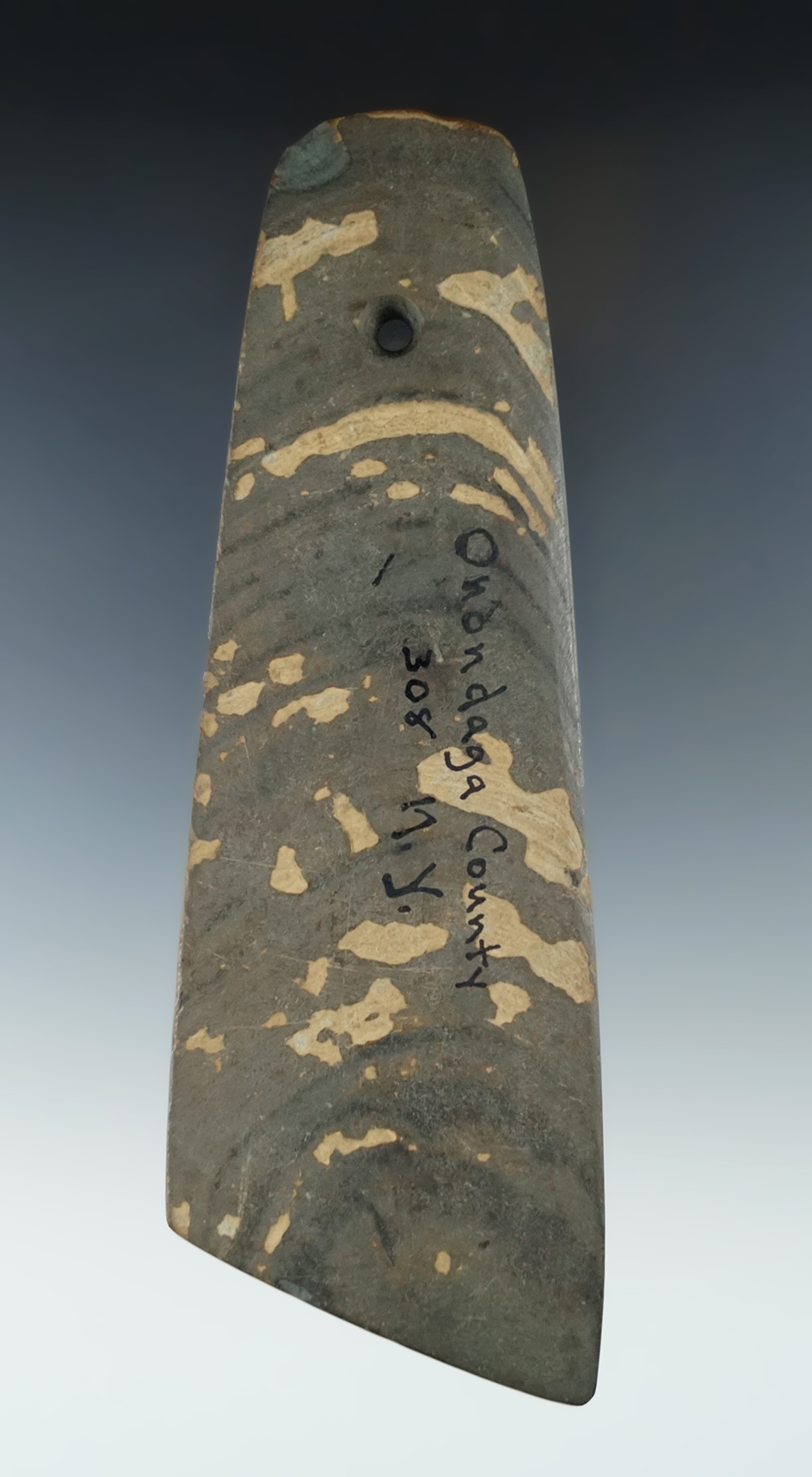 Large and nice! 6 3/4" Trapezoidal Pendant found in Onondaga County New York.