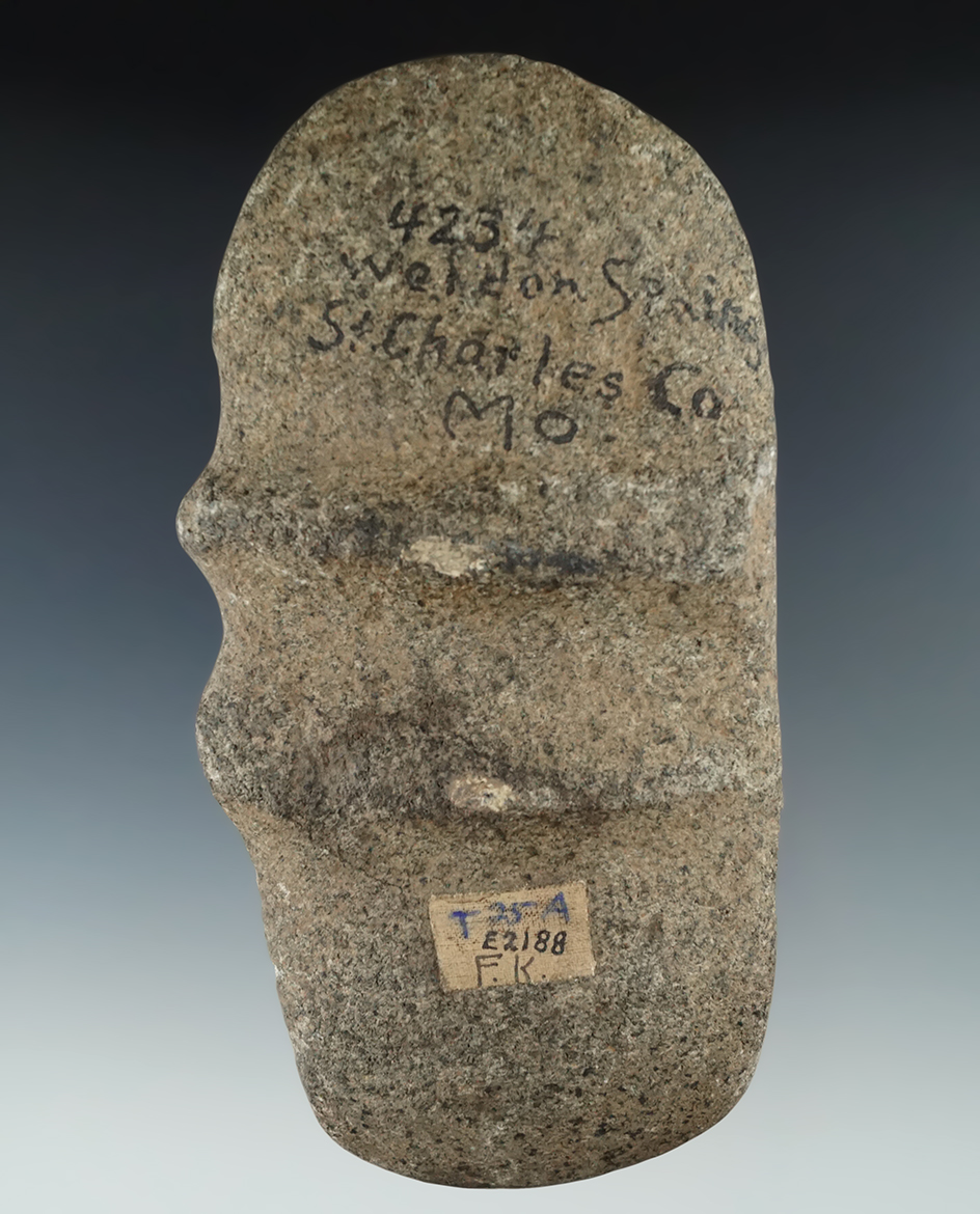 Pictured! 5 3/4" Unique Double Grooved Raised Ridge Axe found in St. Charles County Missouri.