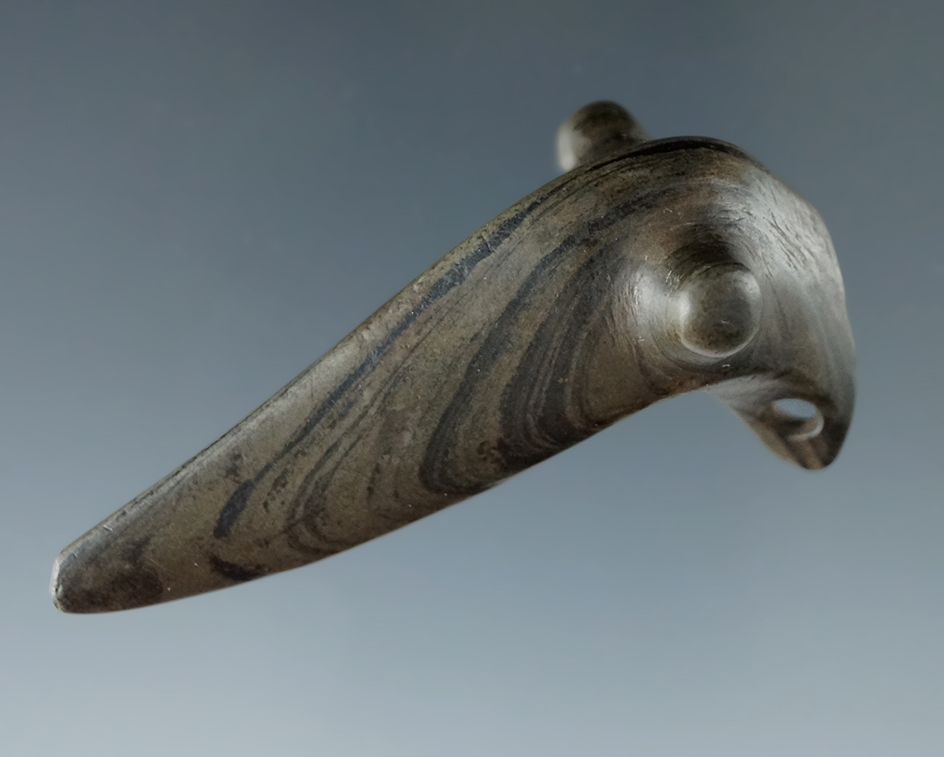 Unique 2 1/8" Popeye Birdstone head which was fashioned it into a Pendant.  Ontario Canada.