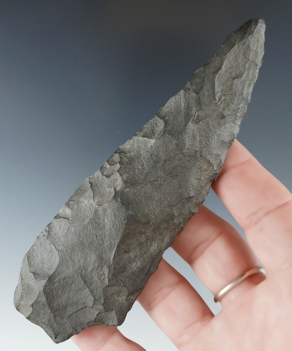 4 15/16" Transitional Snook Kill made from flaked Slate found in New York.