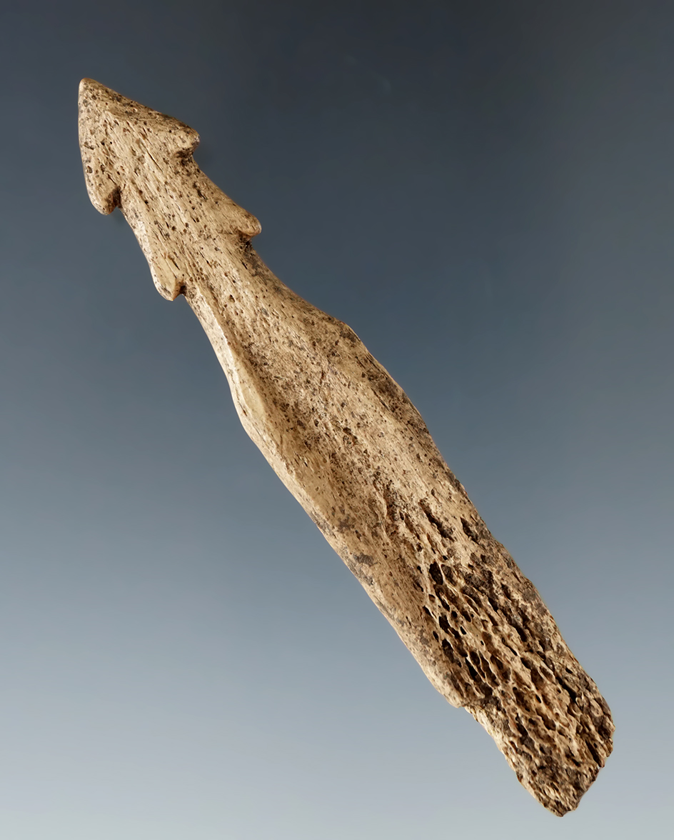3 9/16" Bone Harpoon Tip found in New York from the collection of Howdy Lang.