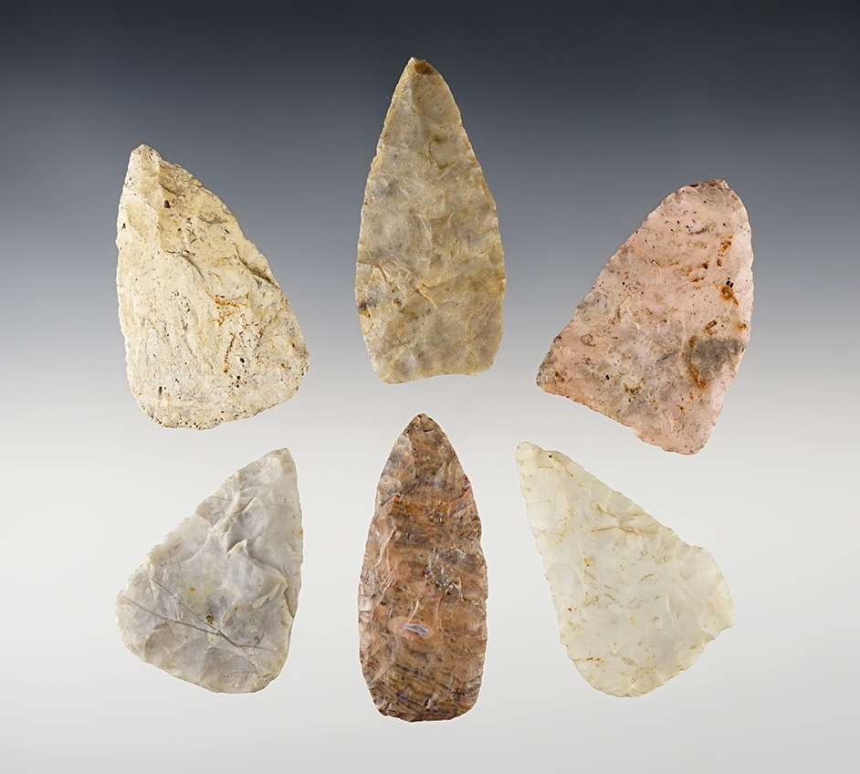 Set of 6 Blades, most are from Ohio. The largest is 2 1/2".