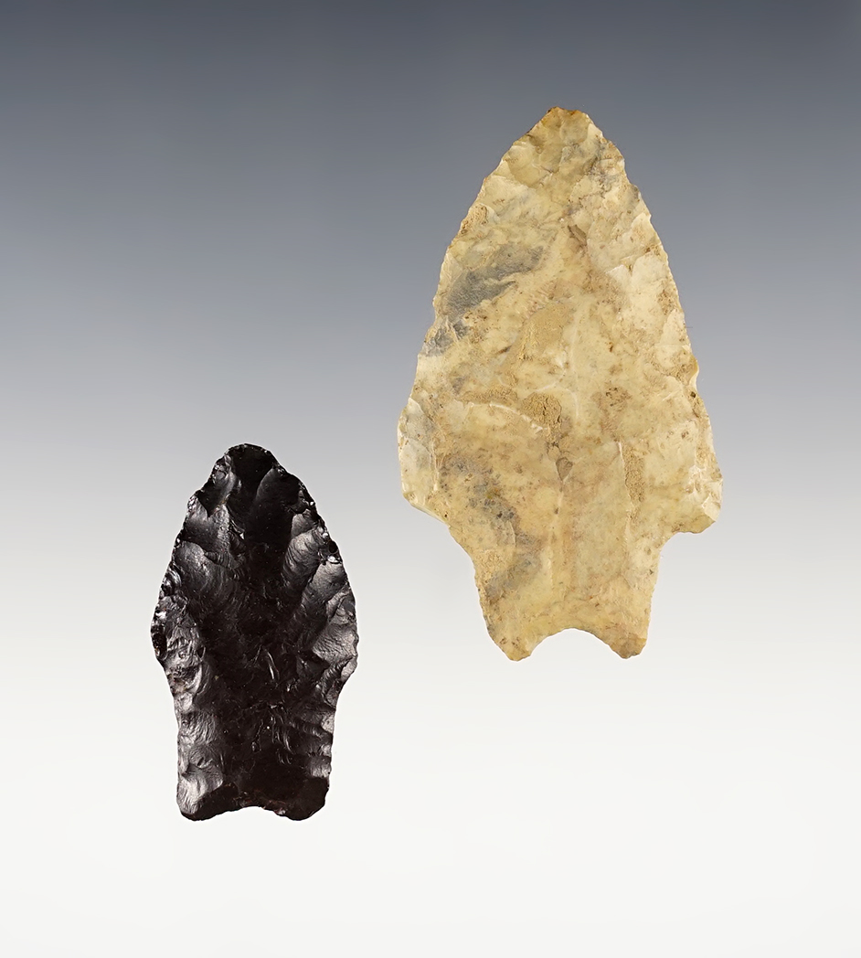 Pair of classic Ohio Paleo types including a nice Transitional. The largest is 2 7/16".