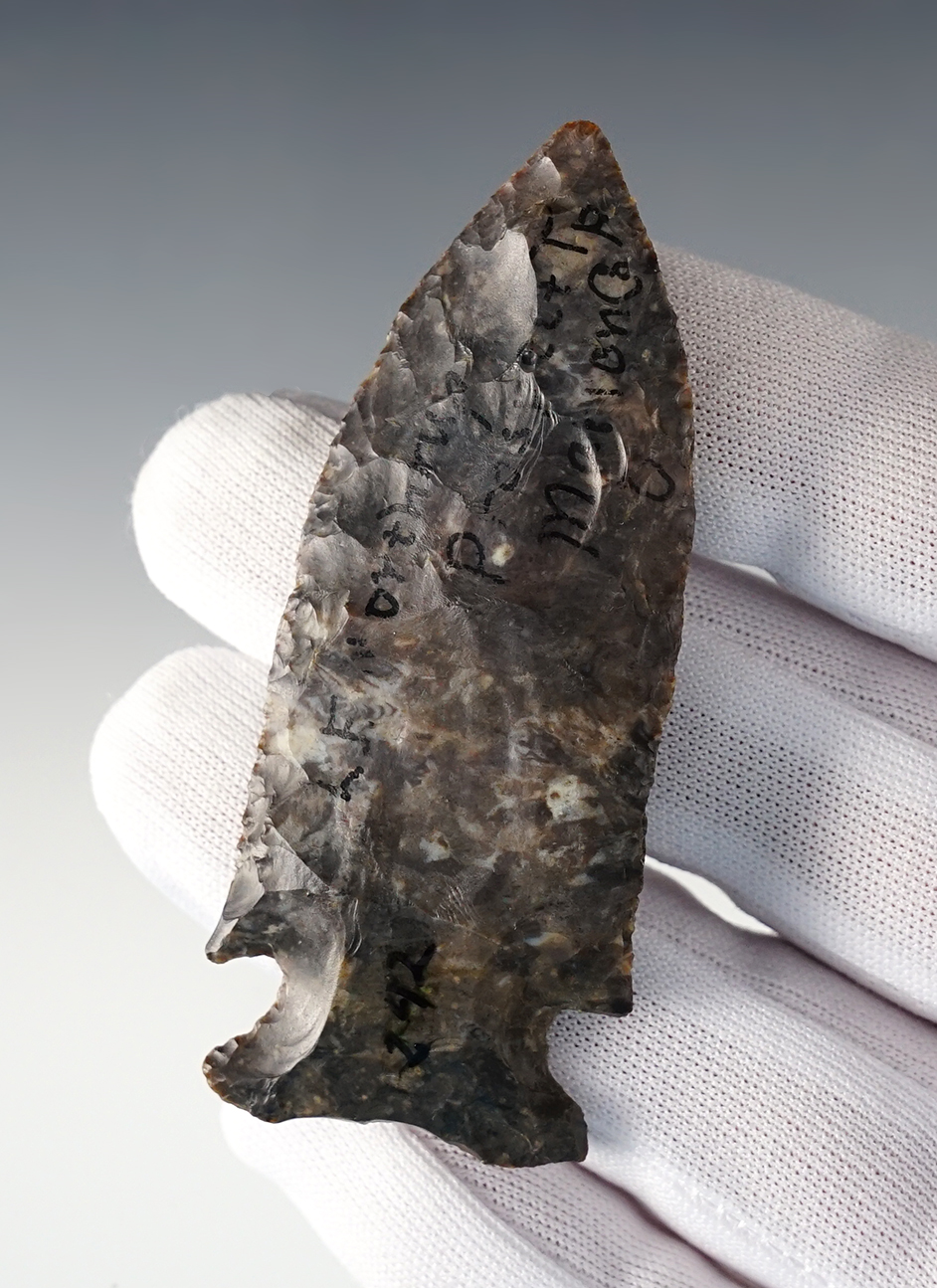 Exceptionally well made 3" Archaic Cornernotch - Marion Co., Ohio by L.E. Northup. Ex. Meuser.