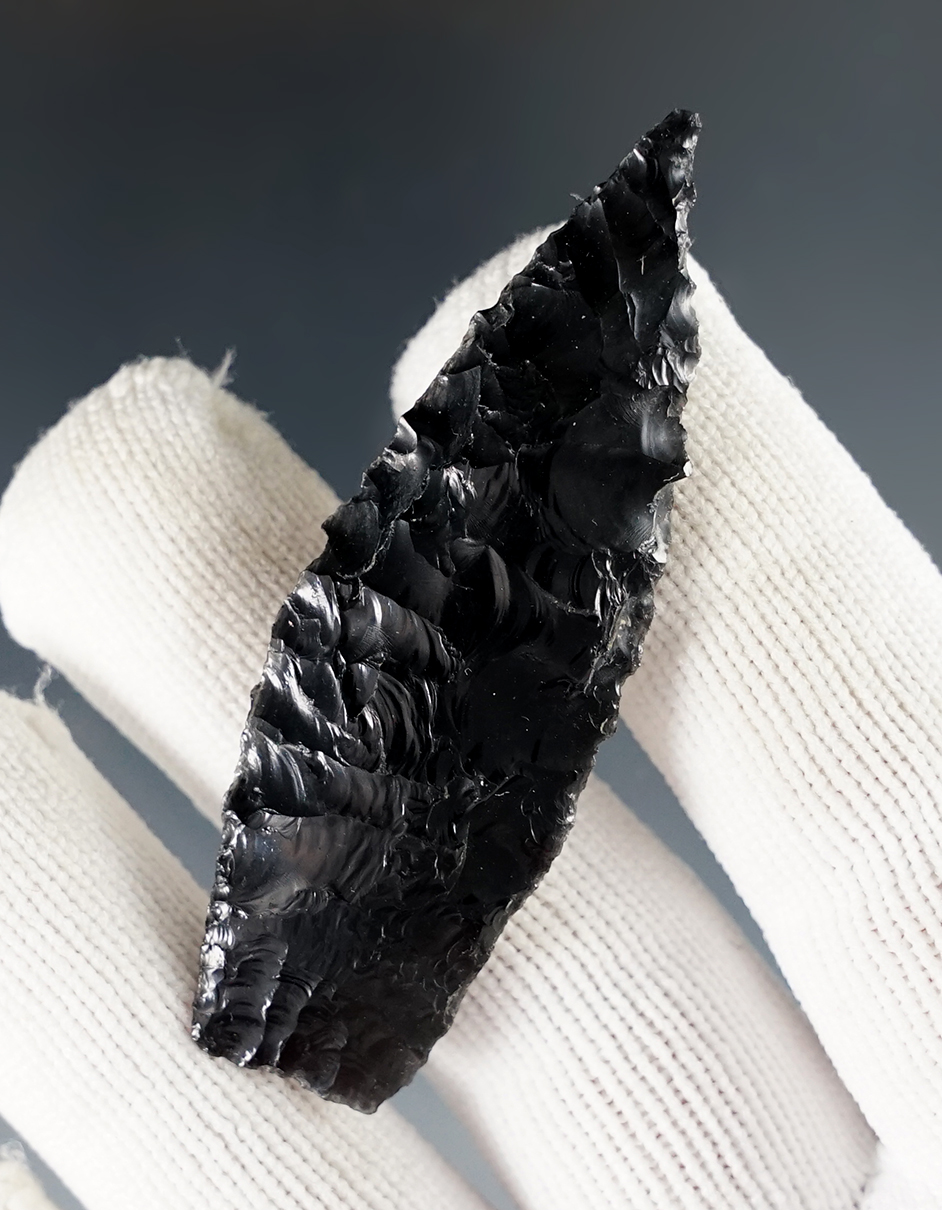 Well flaked 2 3/8" Humboldt Constricted-Base - California. Comes with a Stermer COA.