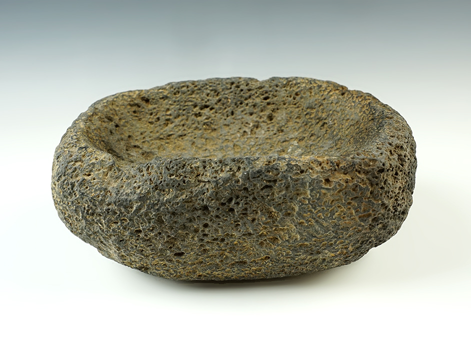 7 1/4" x 4 1/2" Nicely carved Bowl made from Lavastone found in Arizona.