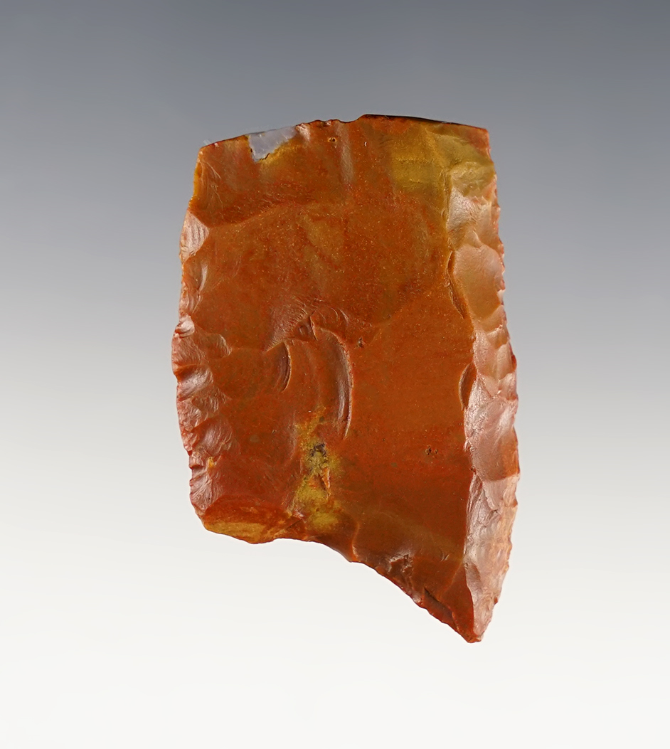 Fine 2" highly colorful Paleo Tool found close to Paint Creek Valley, Ross Co., Ohio in 1992. 