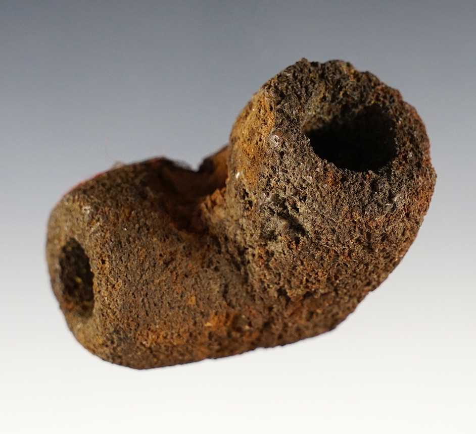 2" Elbow Pipe made from well patinated Sandstone. Found in Bath Co., Kentucky.