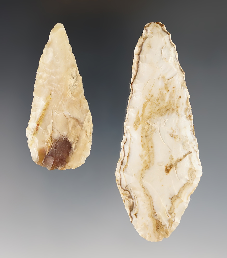 Pair of Petrified Wood Knives - Washington/Oregon area. Ex. Norma Berg. COO.