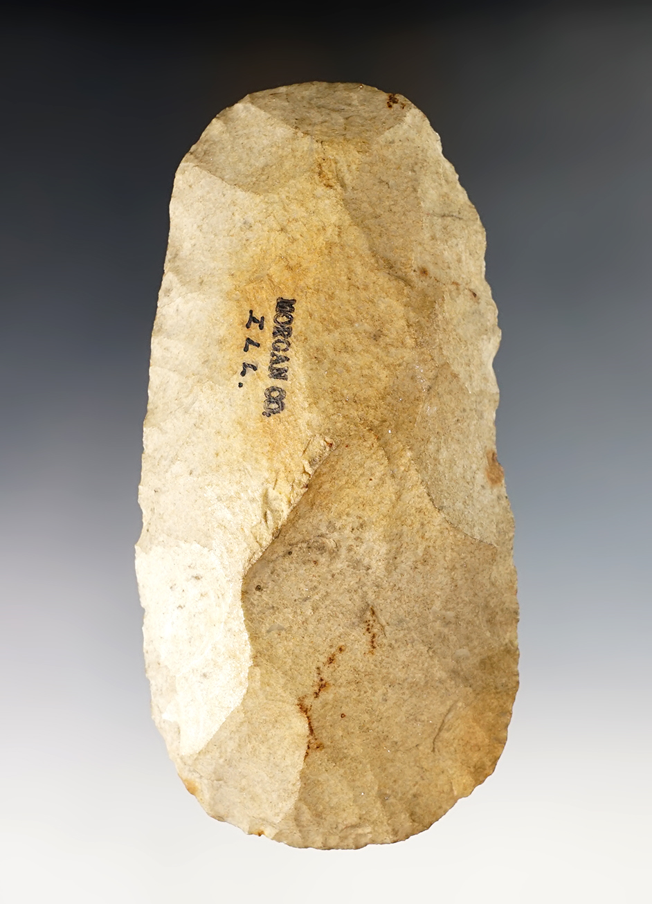 Well made 5 9/16" Flint Celt found in Morgan Co., Illinois.