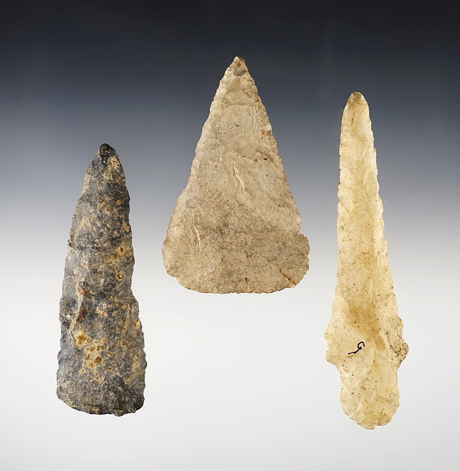 Set of 3 well patinated Ohio Knives. The largest is 4 7/8".