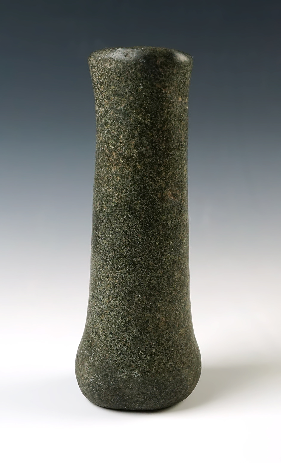 7 1/8" Knobbed Bell Pestle. Found in Clark Co., Ohio. Ex. Altick collection.