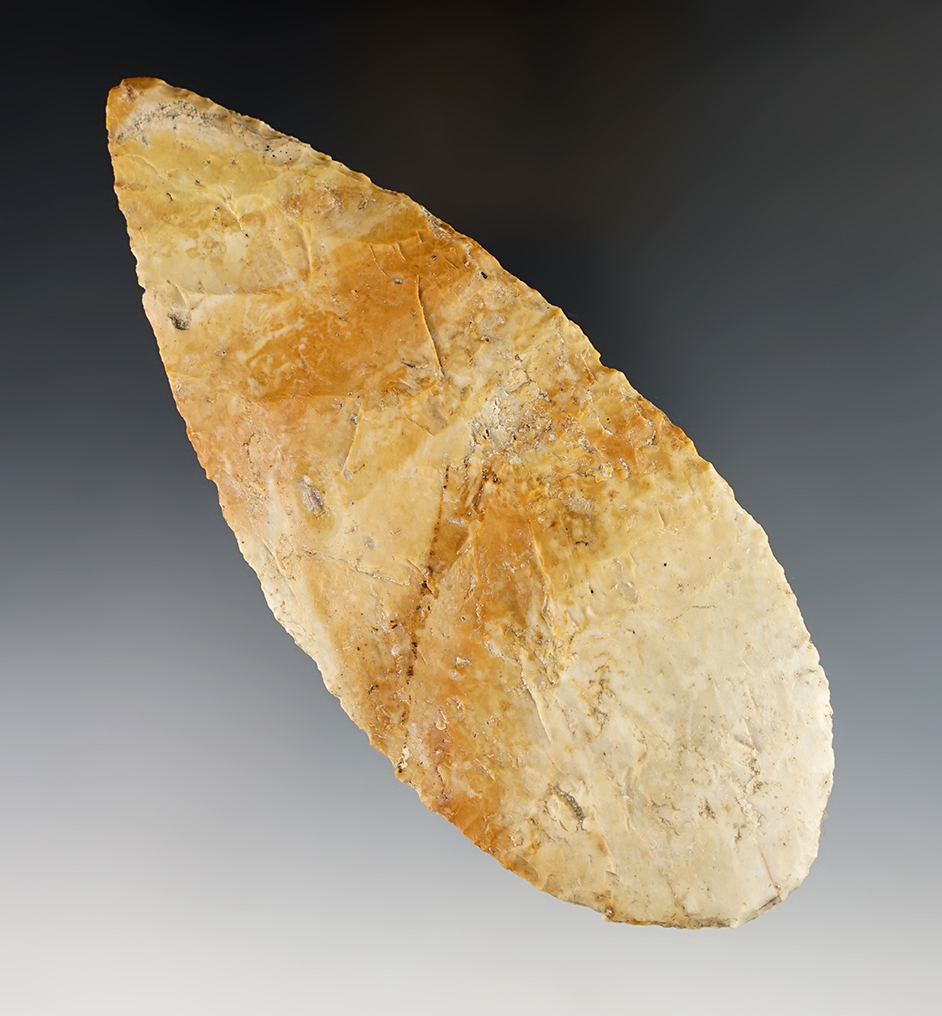 Large 5 5/8" Flint Ridge Flint Blade found in Central Ohio. Ex. Milford family collection.