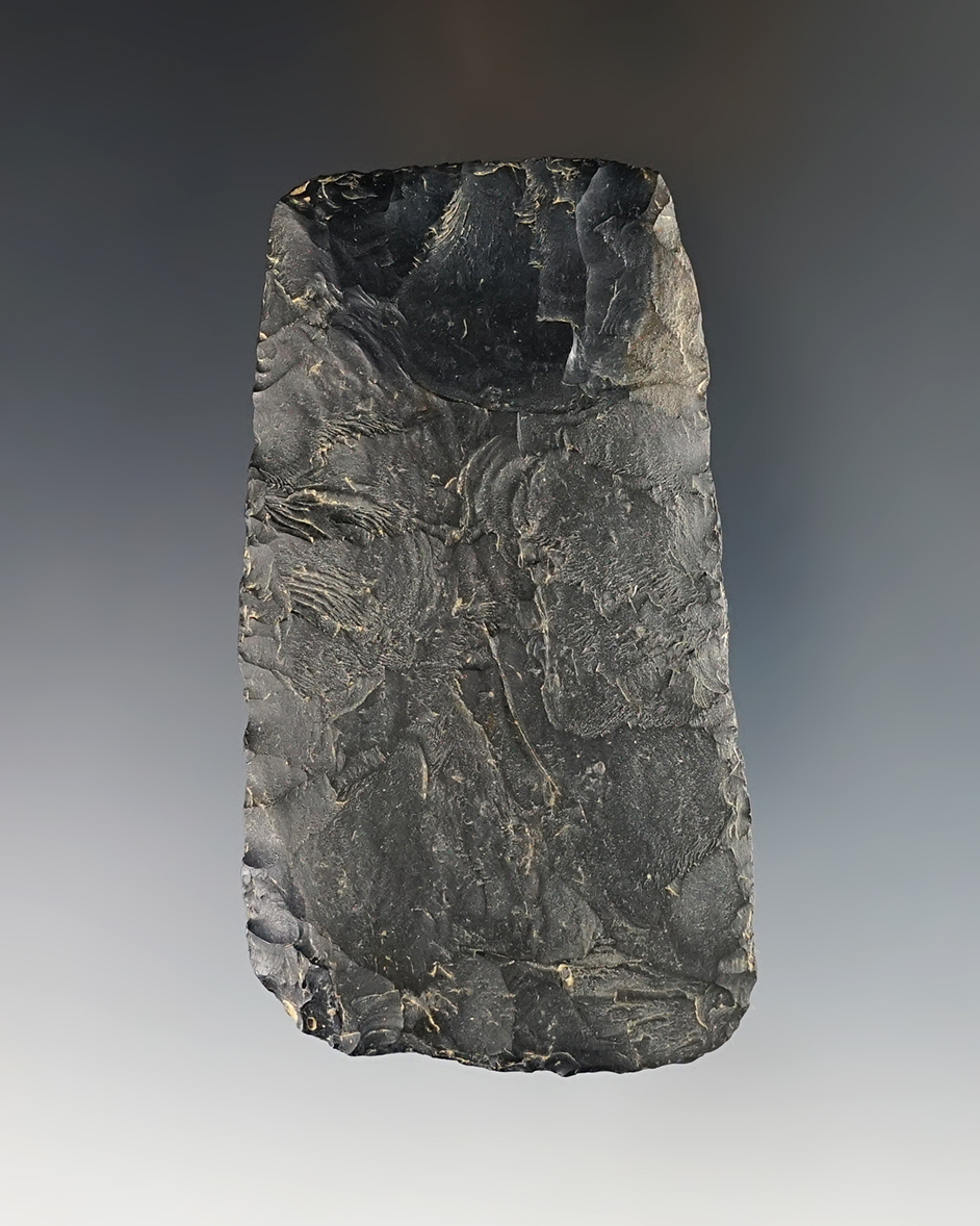 Exceptional! 3 3/8" Paleo Square Knife -  Coshocton Flint. Tiro, Crawford Co., Ohio.