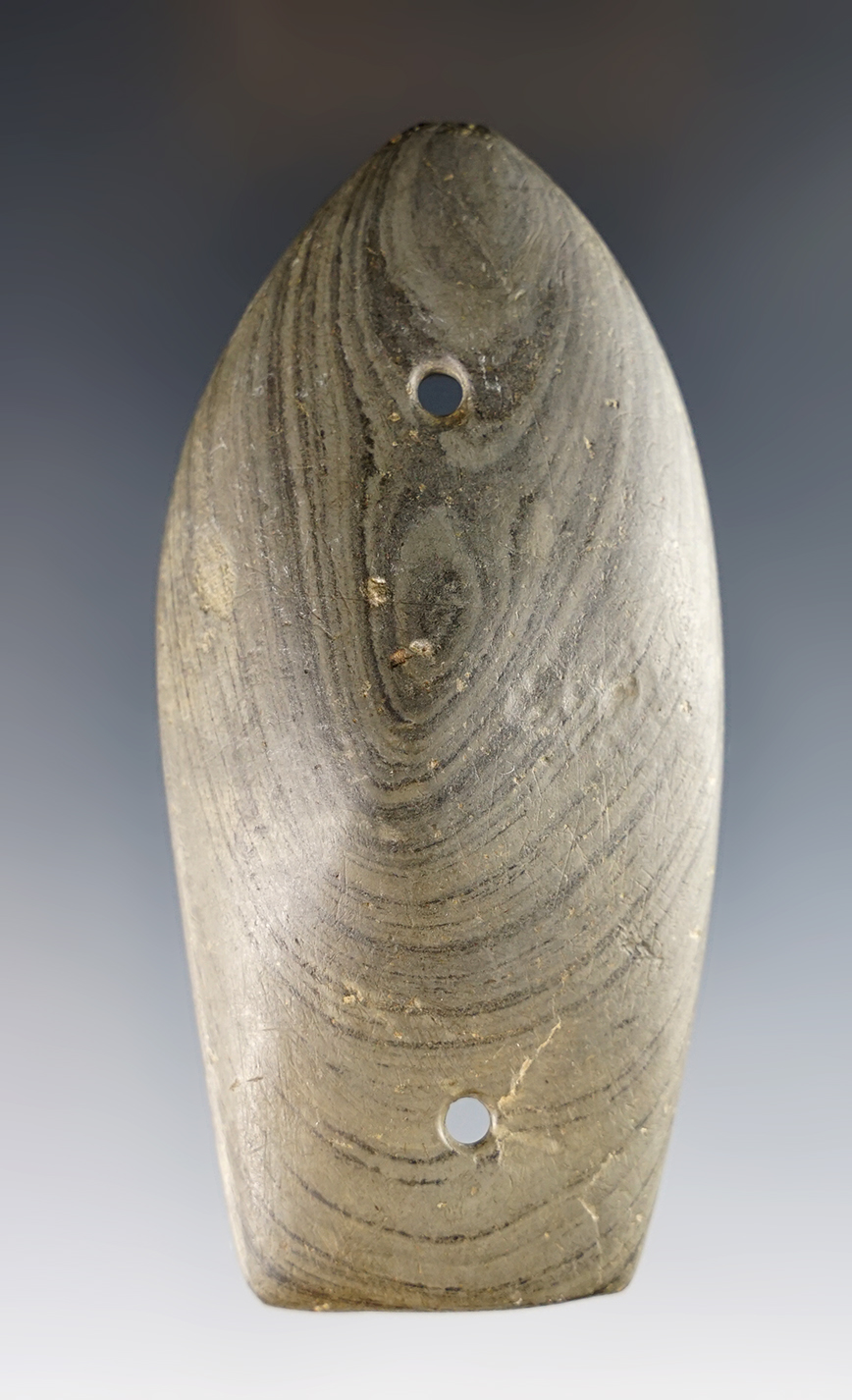 3 9/16" Spineback Gorget  - Miami Co., Ohio. Ex. W. A. Wall. Pictured!