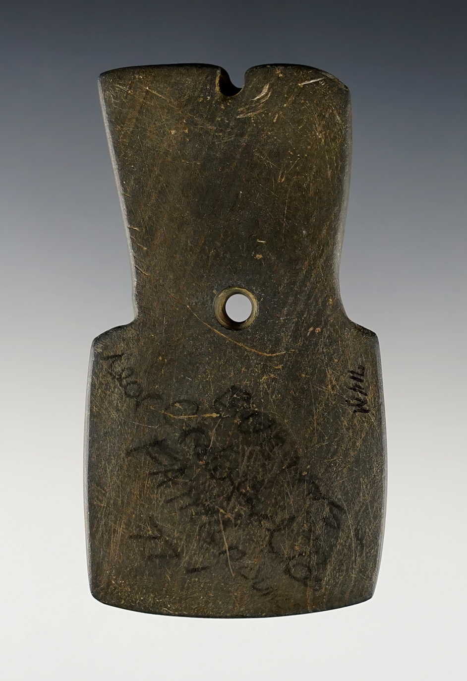 3 3/8" Anciently salvaged Shovel Pendant found in Crawford Co., Ohio.