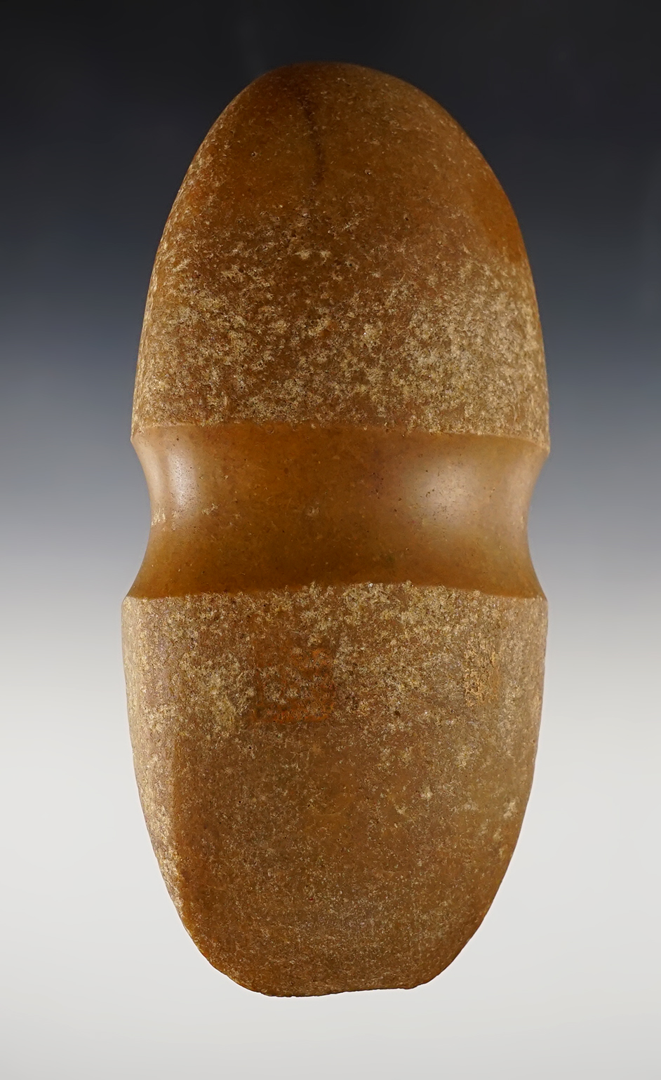 Rare style! 6" Center Grooved Double Bit Axe - highly polished Quartz. McDonough Co., Illinois. 