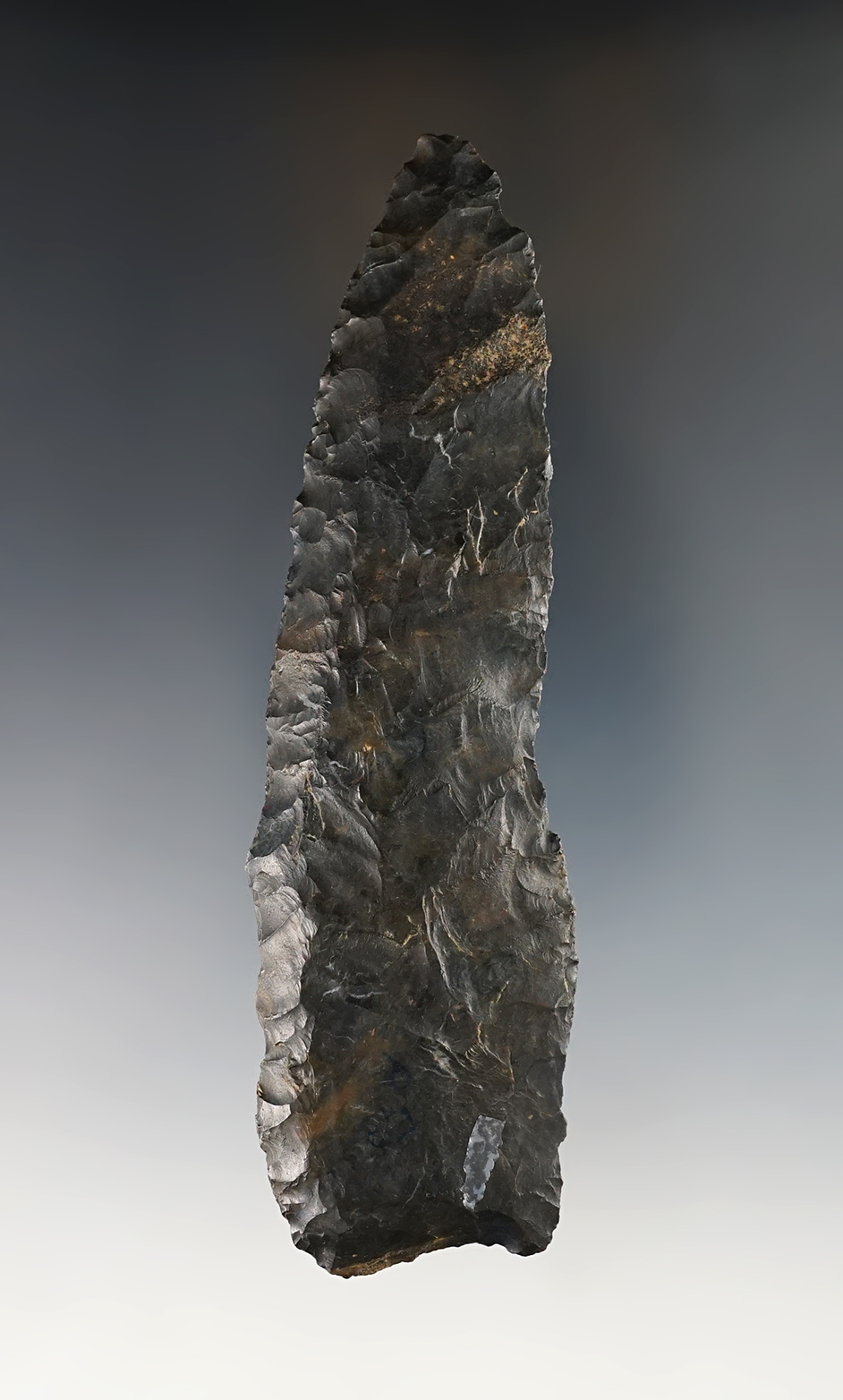 5" Coshocton Flint Paleo Lance made from beautiful Upper Mercer Flint, recovered in Ohio.