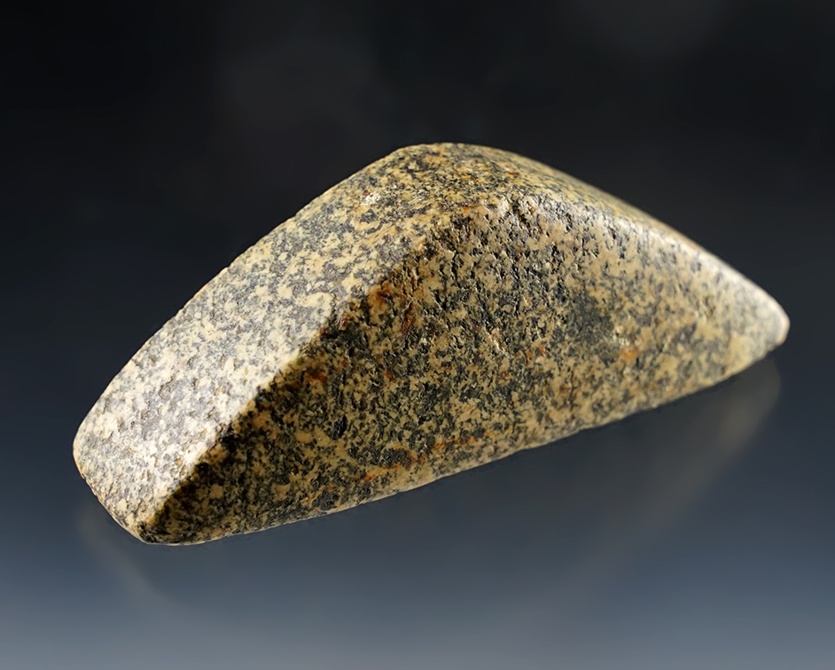 3 5/8" Boatstone - Hardstone that is nicely scooped on the bottom. Found in the Indiana area.