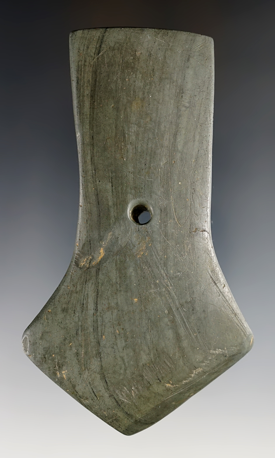 4 7/16" Shield style Pentagonal Pendant - Banded Slate. Ross Co., Ohio. Pictured!