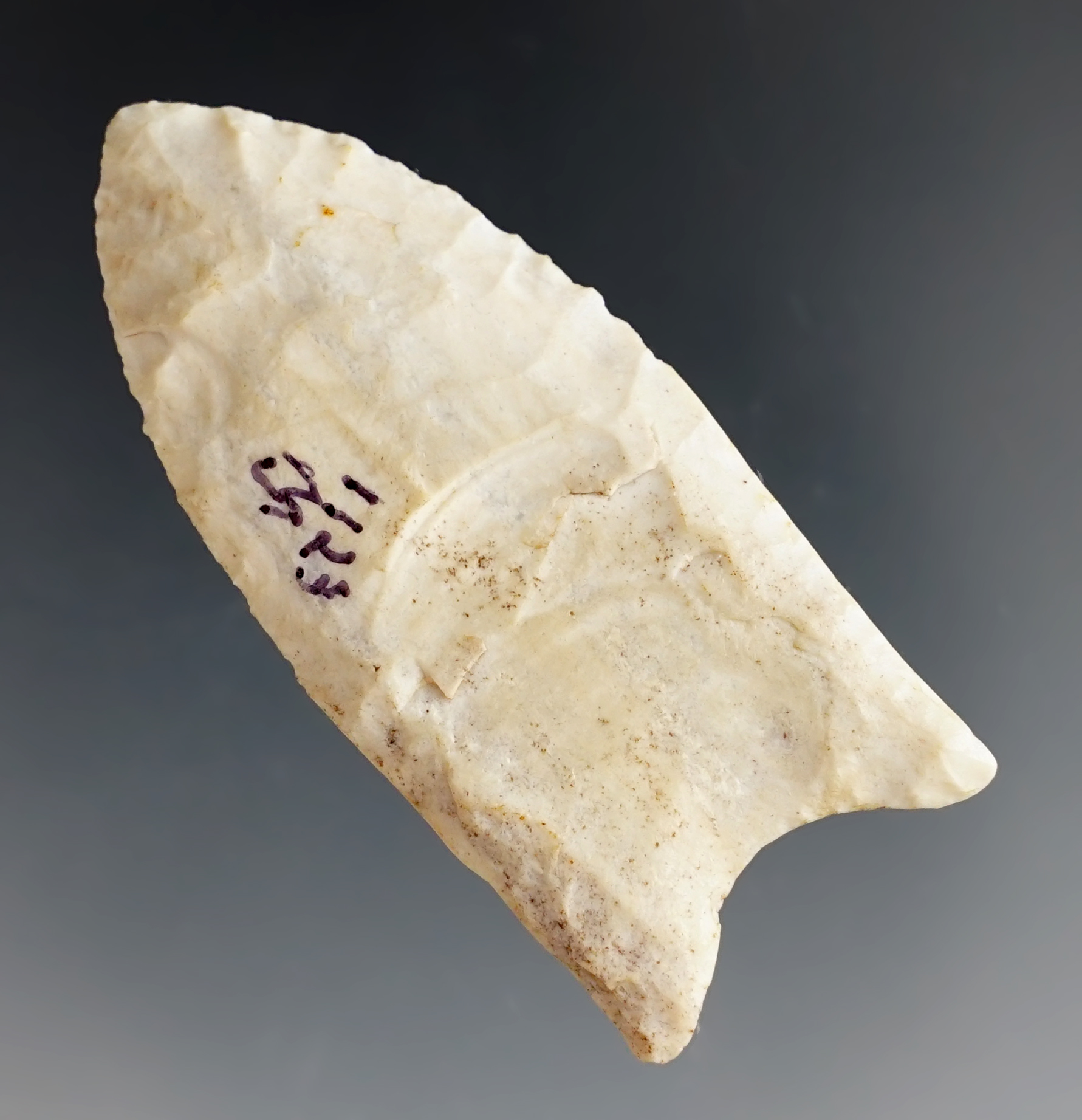 Well documented 2 3/16" Paleo Clovis - Bartholomew Co., Indiana. Pictured!