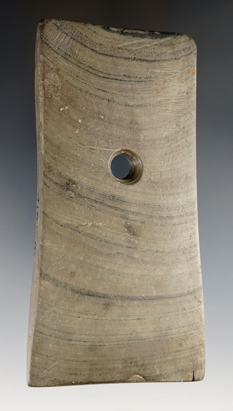 4 3/8" Bell Pendant - Ohio. Excellent banding with some engravings on surface.