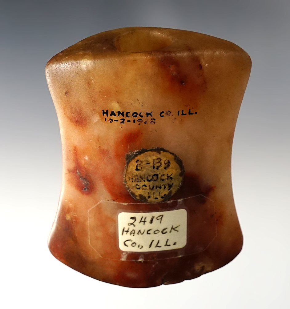 Sale highlight! 2 13/16" Hourglass Bannerstone - Ferruginous Quartz. Hancock Co., Illinois. 