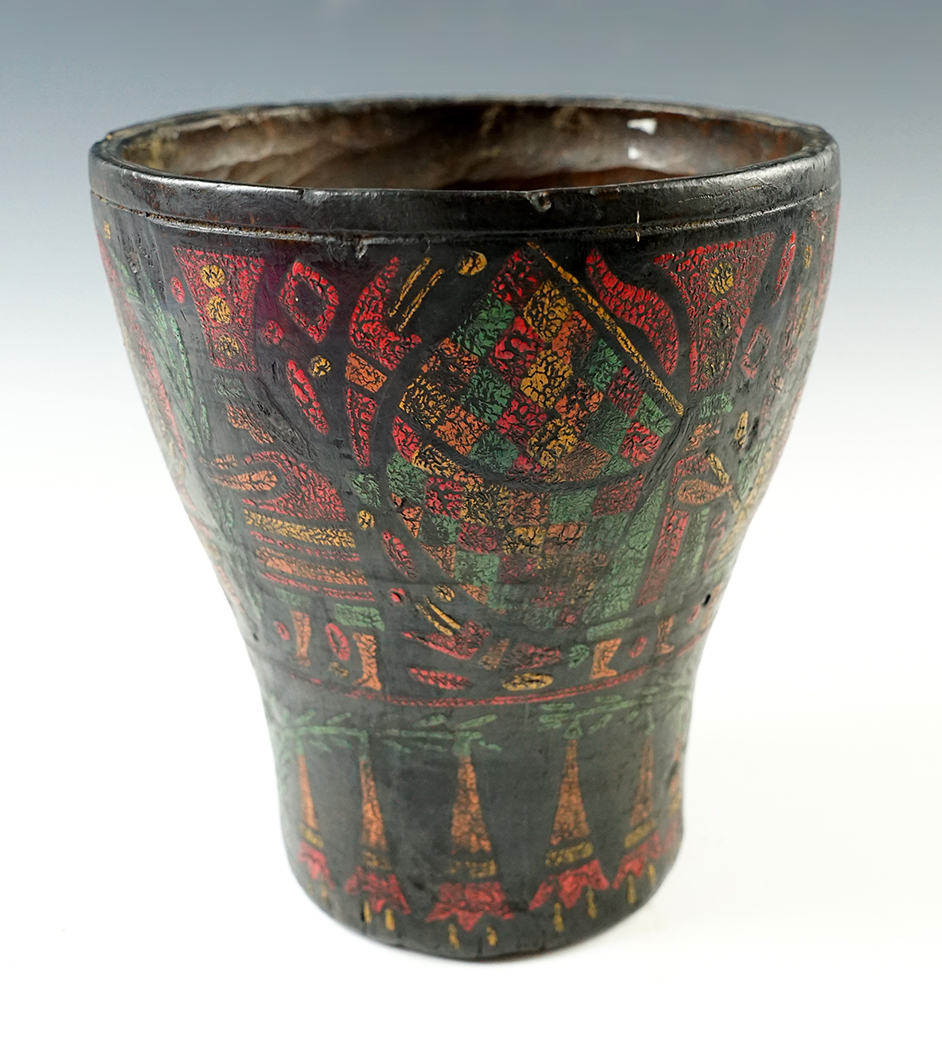 6 1/2" hand carved pre-Columbian Inca culture Wood Kero. South America.