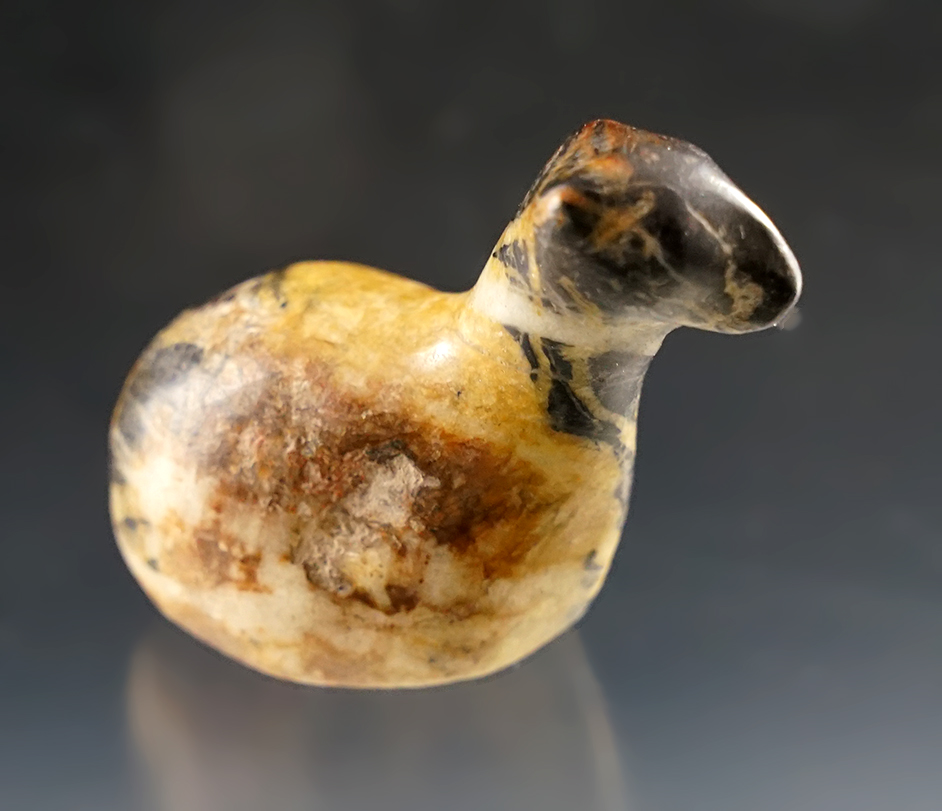 Fine Miniature Canopa made from black and tan Hardstone. Found in South America.