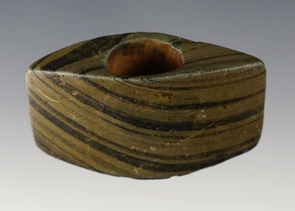 Fine 2" x 3/4" Miniature Panel Bannerstone - Slate. Virginia - Comes with a Davis G-10 COA. 