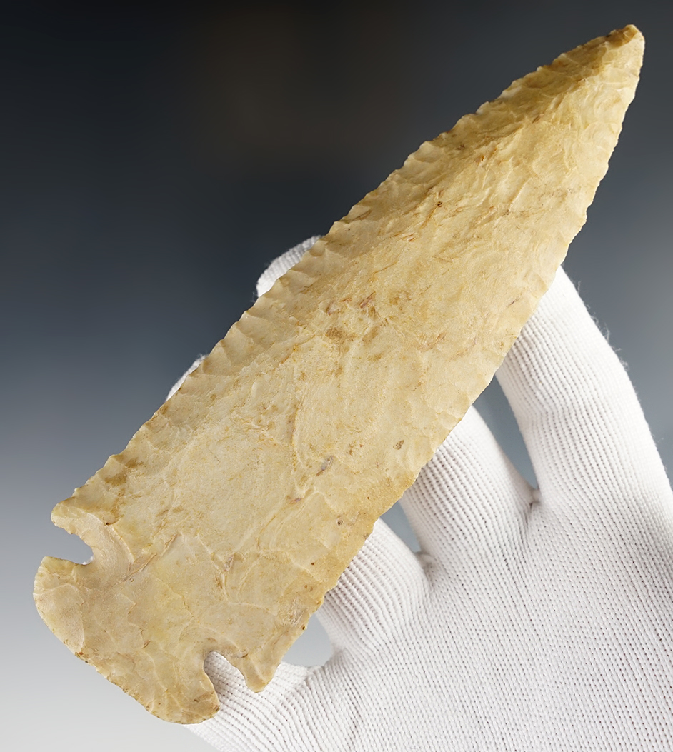 Large! 5 3/4"  Wide Base Dovetail - Iowa. Excellent flaking with nice edge work.