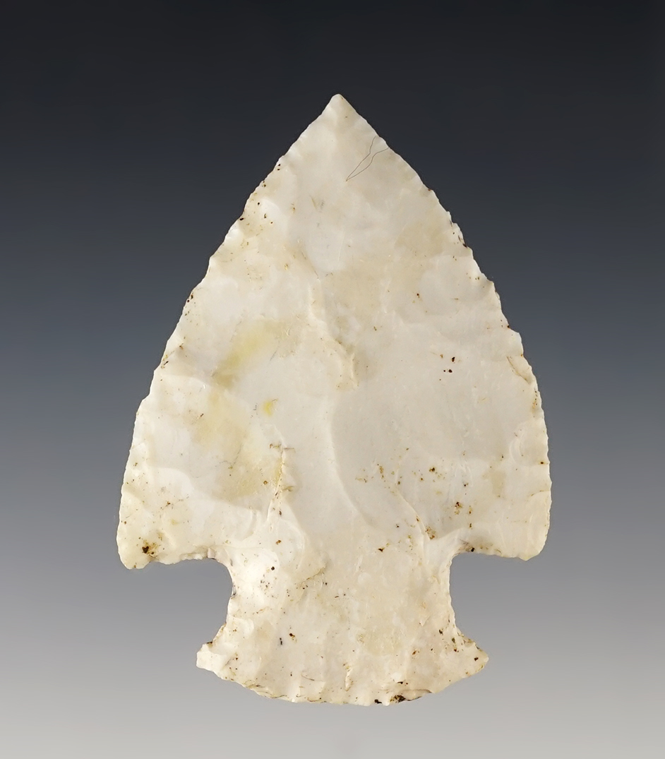 2 11/16" Snyders Hopewell made from Burlington Chert. Found in Hancock Co., Illinois. 