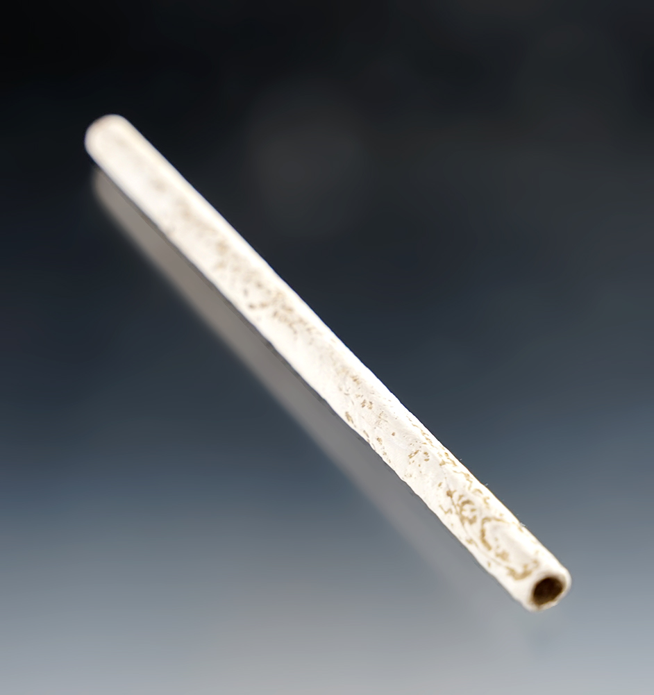 Large 4 3/4" Pipe Bead - Shell. Recovered at the Upper Cayuga, Great Gully Site, New York. 