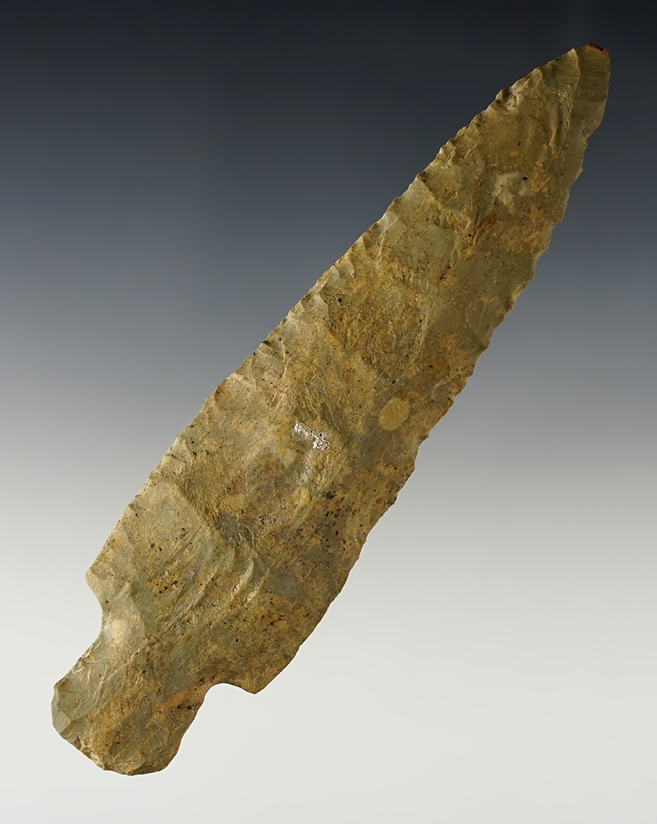 5 1/16" Adena Stemmed Knife found in Central Ohio. Ex. Milford family collection.