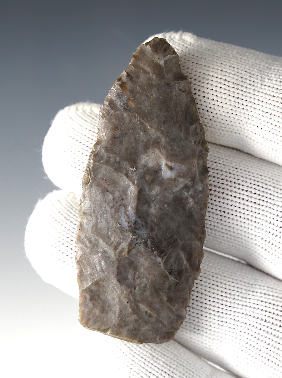Nice 2 1/2" Paleo Lanceolate made from Coshocton Gray Flint - Stark Co., Ohio.