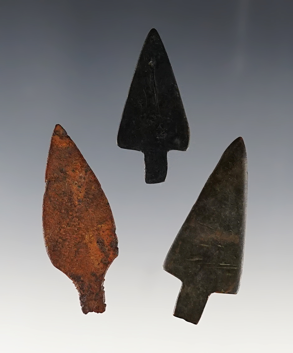 Set of 3 Iron Trade points found in Colorado. The largest is 1 15/16".