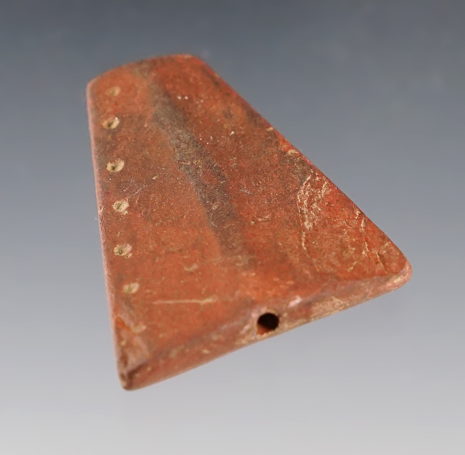 Rare 1 1/8" Prismoidal Bead with Punctate. Townley-Read Site, Geneva, New York, Circa 1710-1745. 
