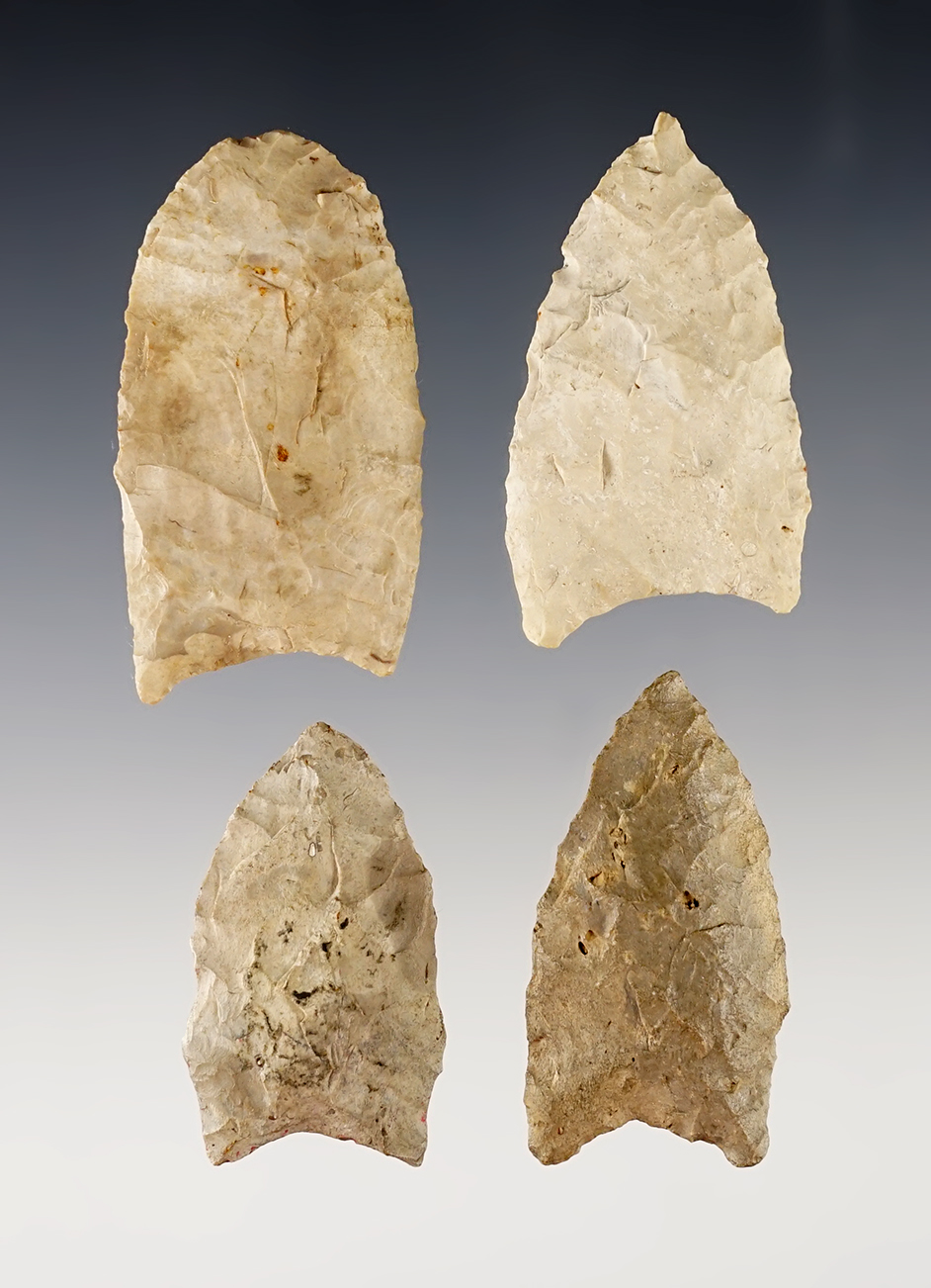 Set of 4 Ohio Paleo Points in nice condition. The largest is 1 7/8".