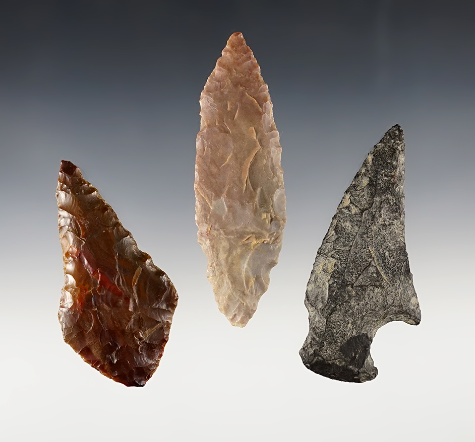 Set of 3 assorted Points found in the Washington/Oregon area. Ex. Norma Berg. 