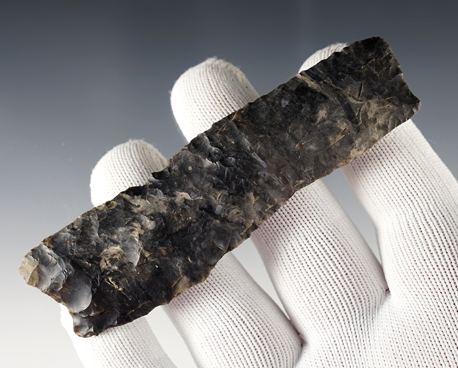 Exceptional 4 1/8" Paleo Square Knife found in Marion Co., Ohio. Ex. Copeland, Richard collections.