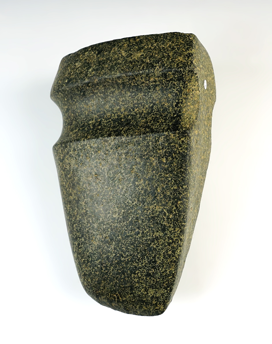 Very large and well defined 7 1/8" long 3/4 Grooved classic style Axe. Floyd Co., Indiana.