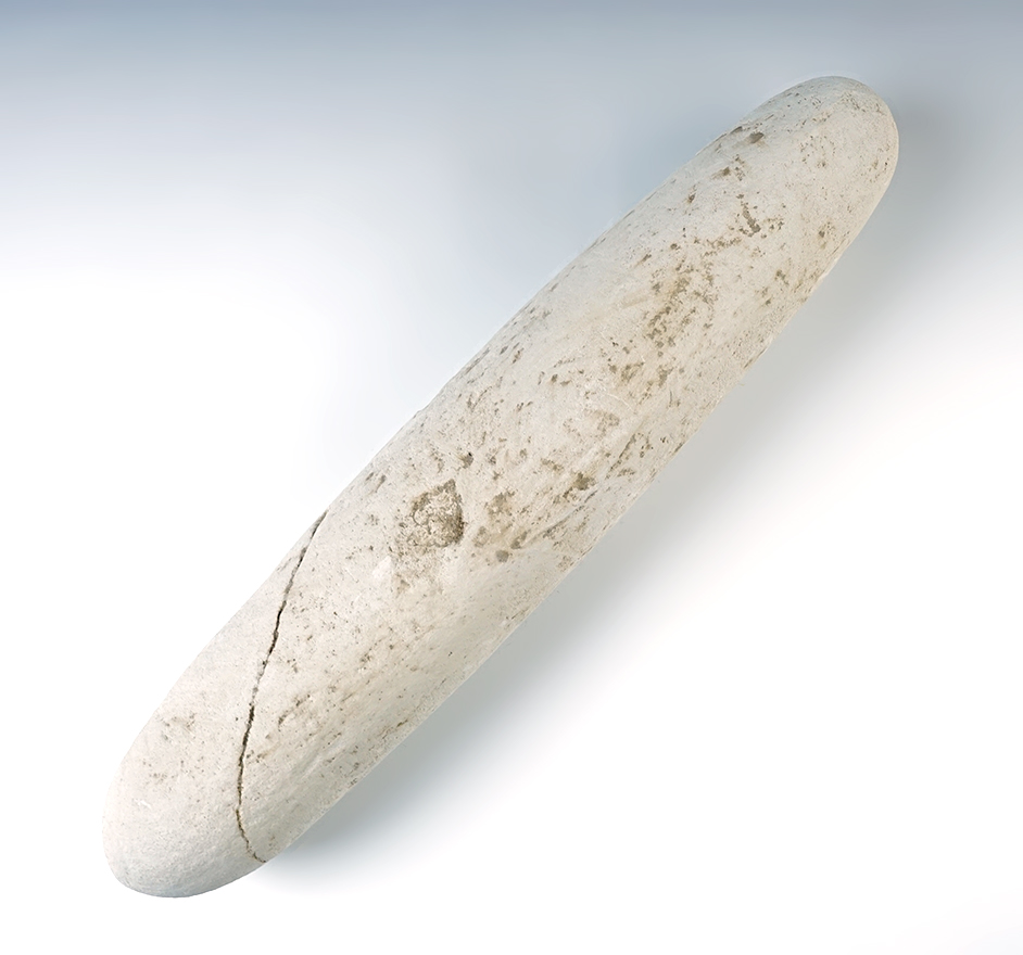14 5/8" Limestone Roller Pestle recovered in Tennessee.  From the collection of Herb Tellfors. 