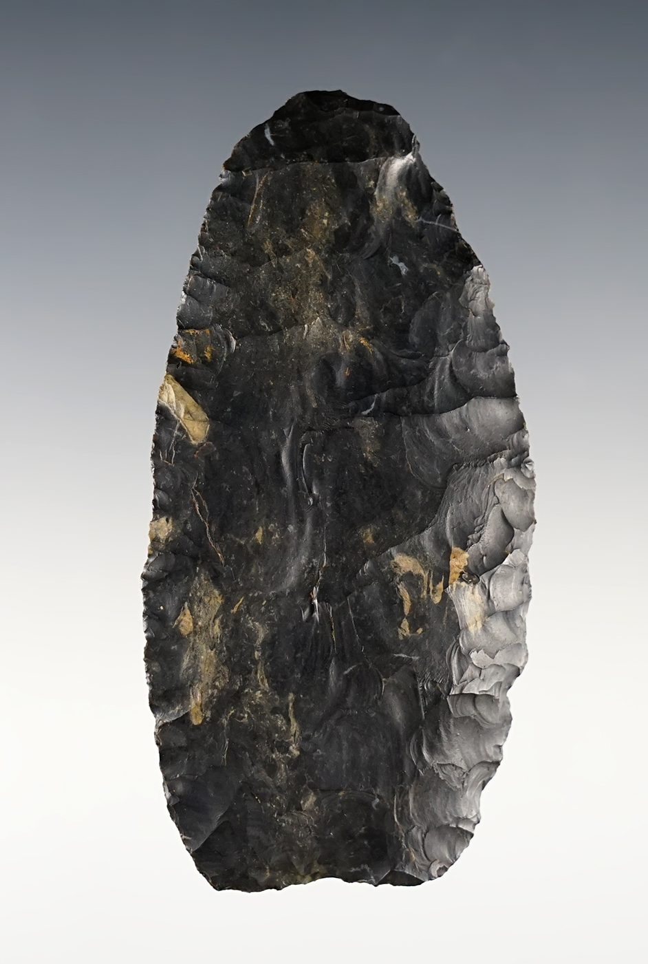 3 9/16" nicely made Paleo Blade found in Ashland Co., Ohio. Made from Coshocton Flint. 