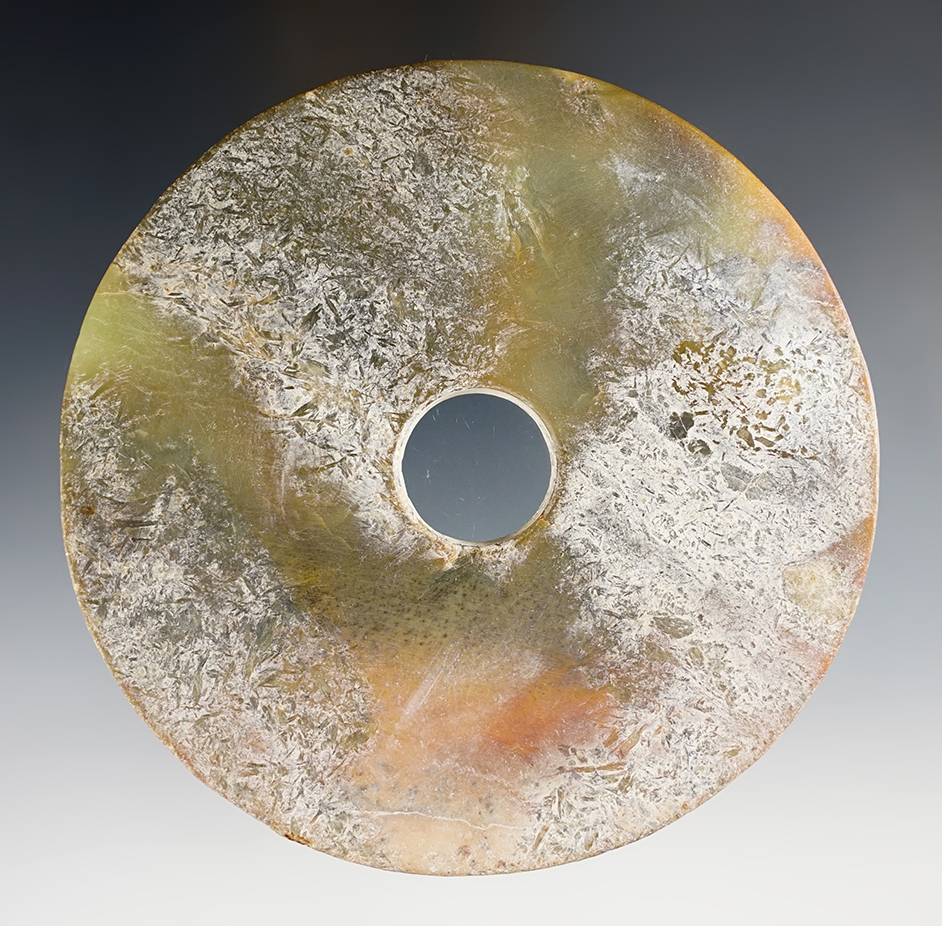 Large 4 5/8" diameter Bi-disc made from beautiful material. Found in China. 