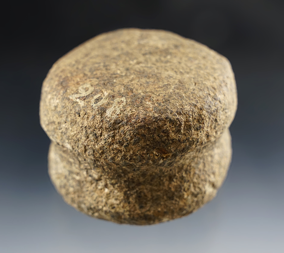 Very uniquely styled 2 3/4" Double Grooved Hardstone Clubhead. Ohio.