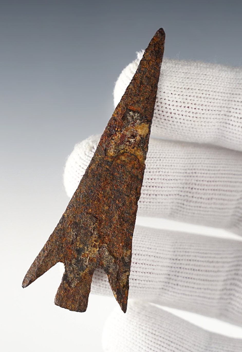 Fine 2 7/8" Historic Metal Arrowhead found in Richland Co., Ohio.