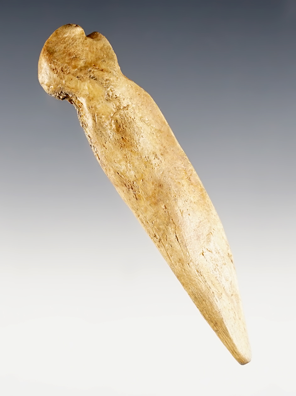 3 3/4" Bird Effigy made from patinated Bone. Found in Davidson Co., Tennessee.